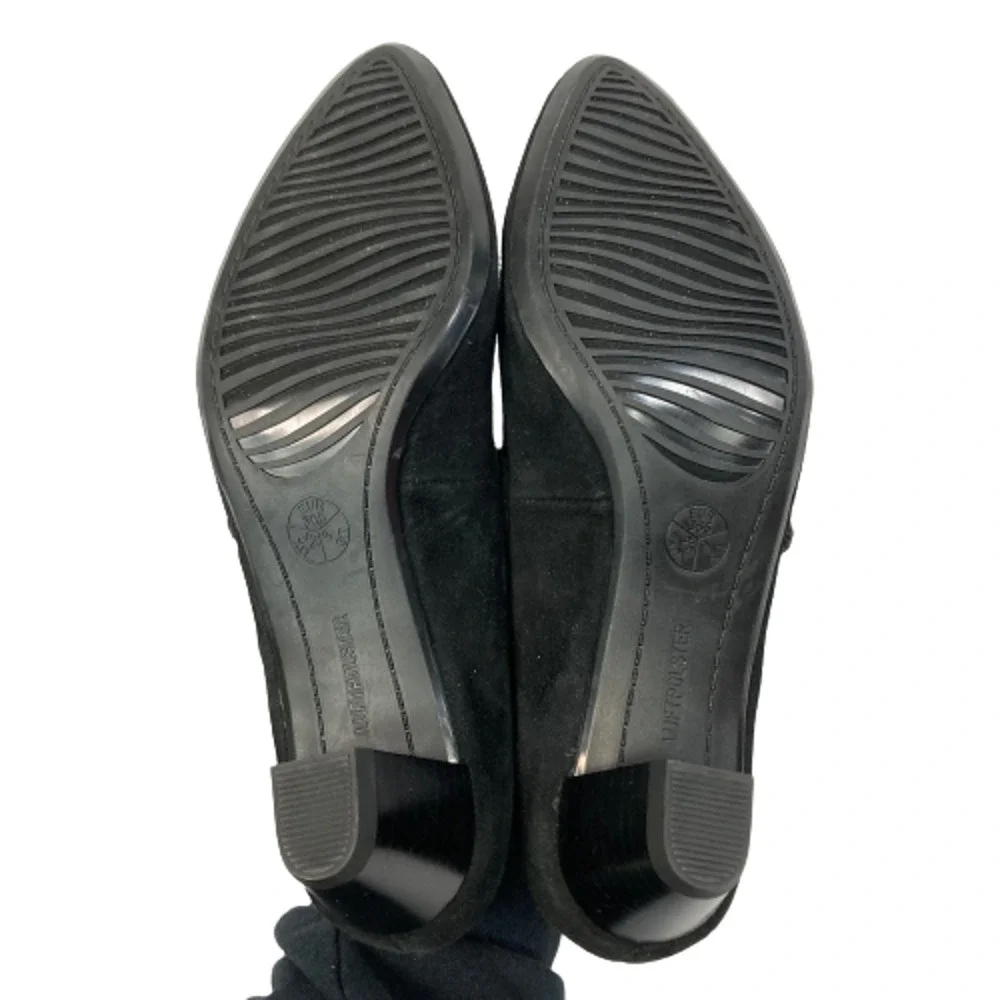 Ara Luftpolster Shoes Womens Sz 6 Black Suede Mary Jane‎ Pointed Toe Pumps Heels